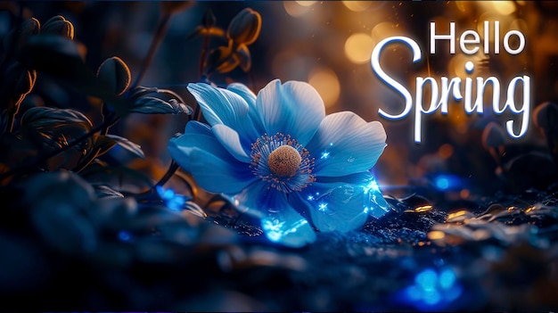 PSD 春のポスターのテンプレート 太陽の光をイースターの花に 抽象的な空白 ぼんやりした春の背景