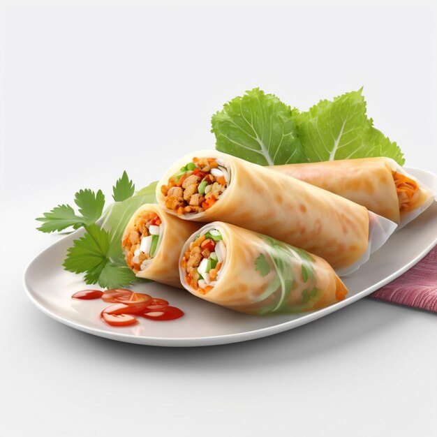 PSD spring rolls psd on a white background