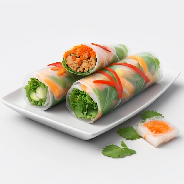 PSD spring rolls psd on a white background