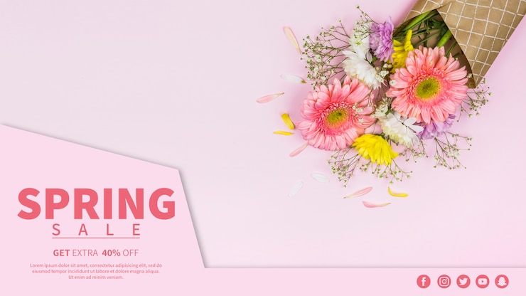 PSD spring sale banner template