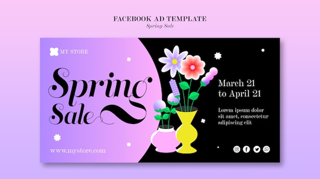 PSD spring sale facebook  template