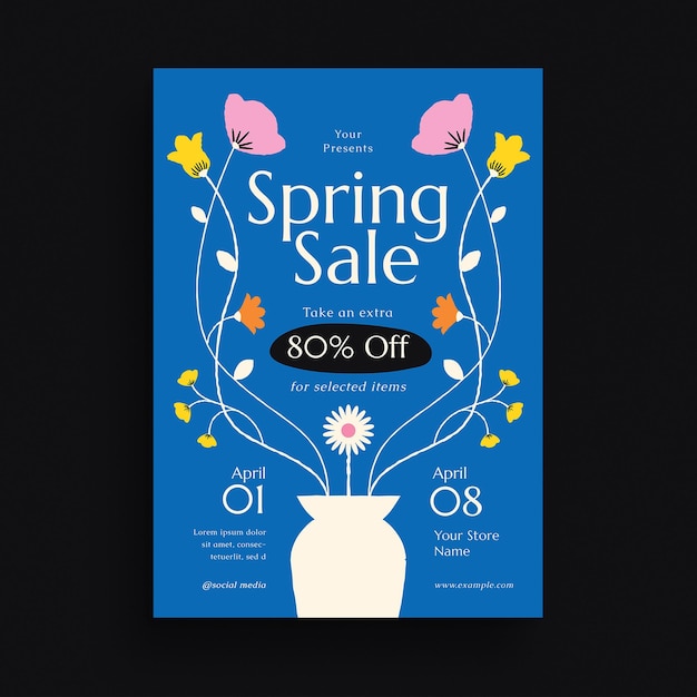 PSD spring sale flyer layout