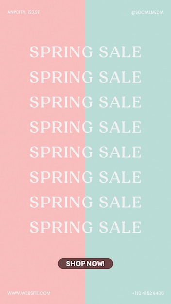 PSD spring sale 인스타그램 스토리 템플릿 psd 디자인