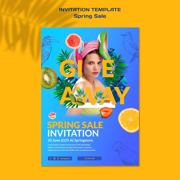 Spring sale invitation template