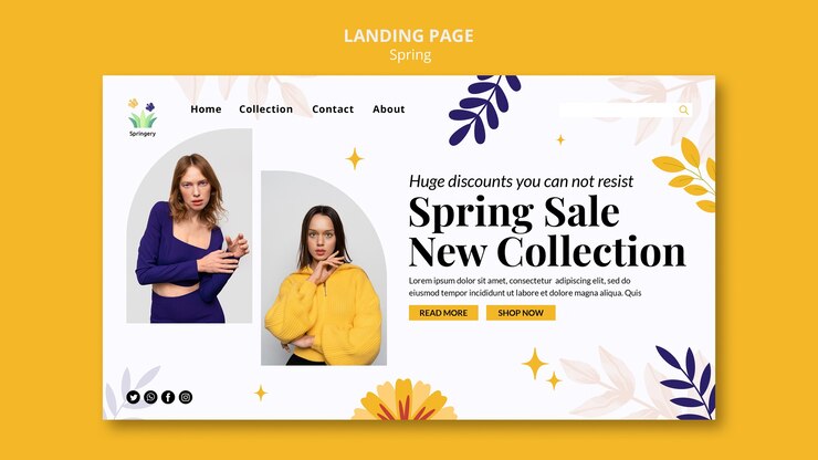 PSD spring sale new collection landing page