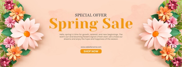 spring sale social media cover template