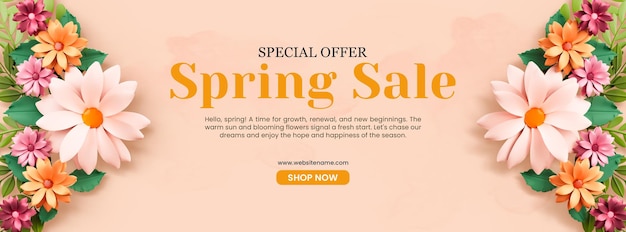 Spring sale social media cover template