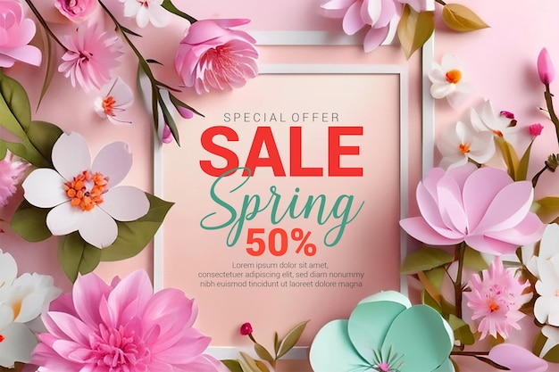 PSD spring sale theme seasonal design