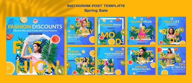 PSD spring season  instagram posts