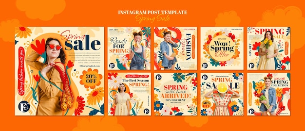 PSD post instagram della stagione primaverile