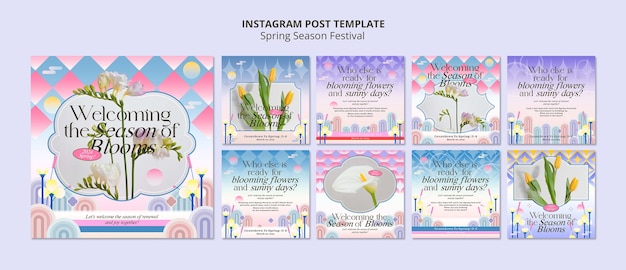 PSD spring season  instagram posts