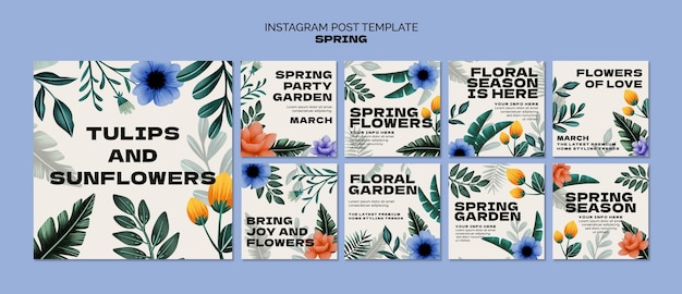 PSD spring season  instagram posts