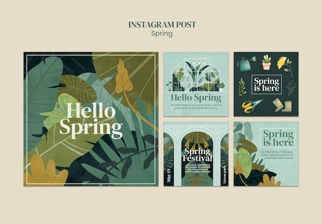 PSD spring season  instagram posts