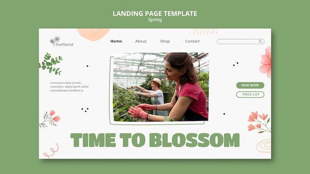 Spring season landing page template