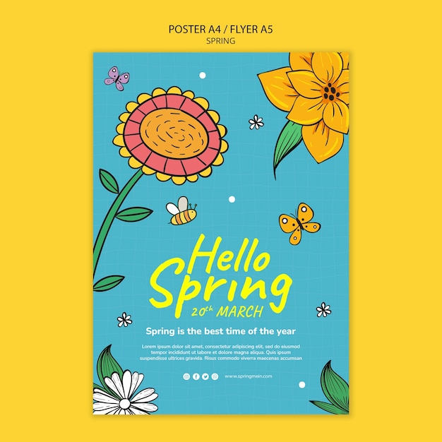 PSD spring season poster template