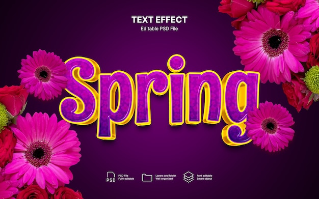 PSD spring season  text effect
