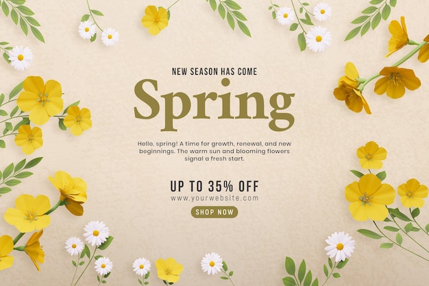 PSD spring social media banner design template