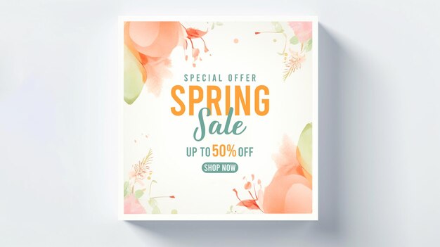 Spring special offer social media post or banner template