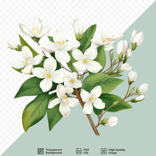 PSD spring symbol white jasmine flowers