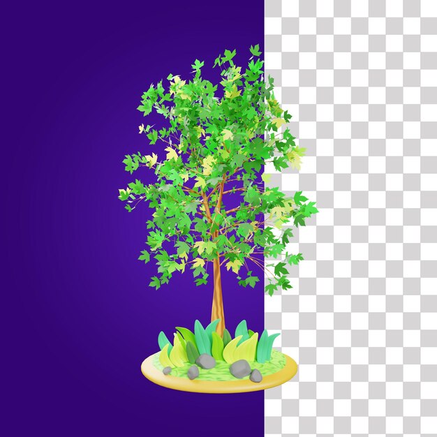 PSD spring tree 3d icon