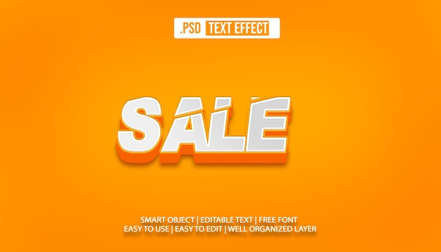 Sprzedaż PSD Edytowalny efekt tekstowy 3D w stylu Photoshopa