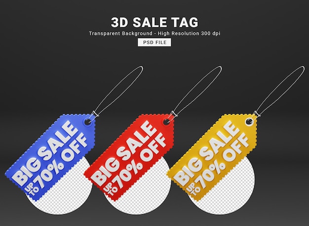 Sprzedaż tagu renderowania 3d premium psd
