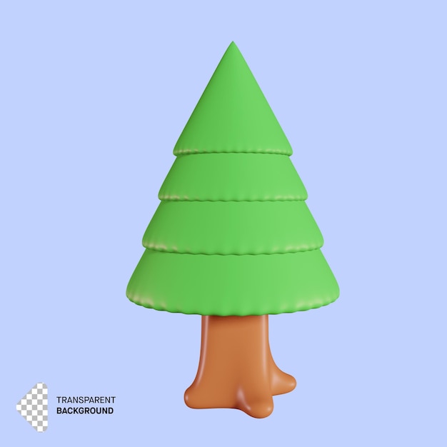 spurce tree in 3d rendering design.