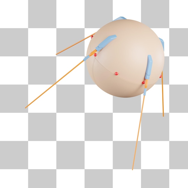 Sputnik satellite 3d icon