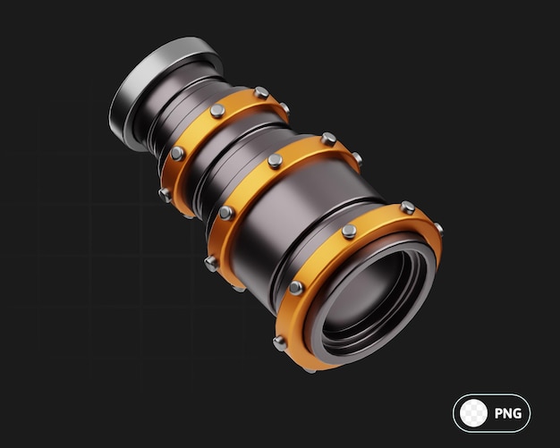 PSD spyglass 3d illustration