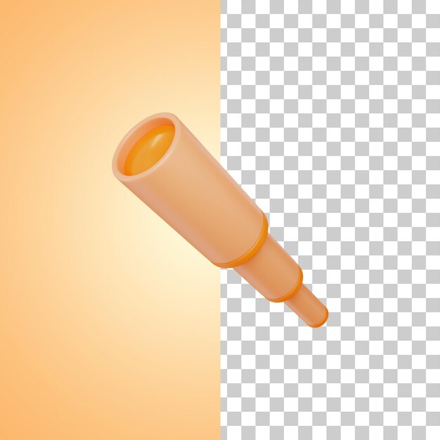 PSD spyglass icon 3d rendering