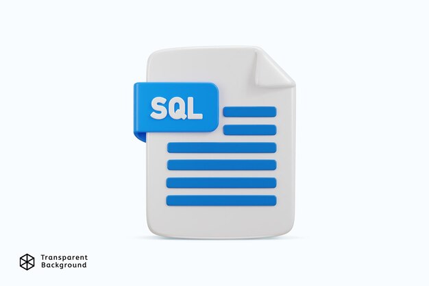 sql programing language file format icon 3d rendering vector illustration