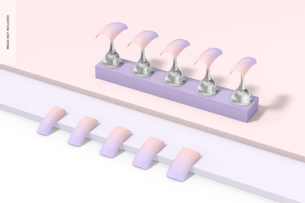 Квадратный макет акрилового набора для ногтей