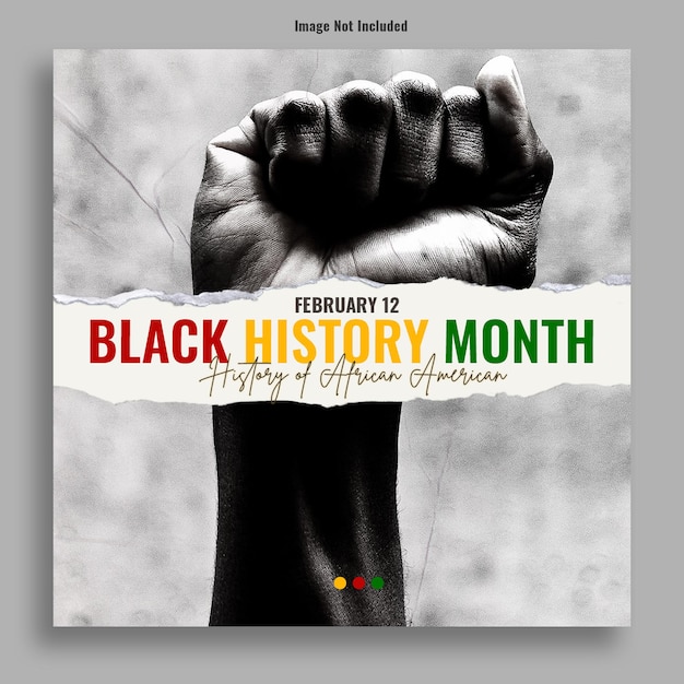 square banner of black history month