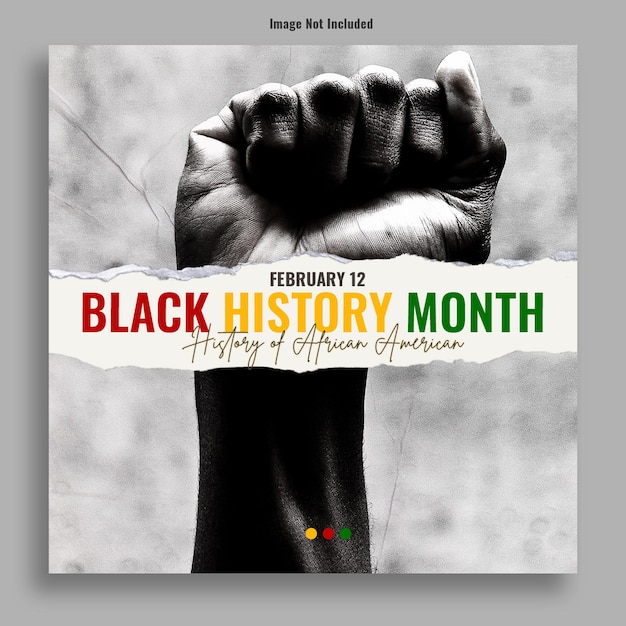 PSD square banner of black history month