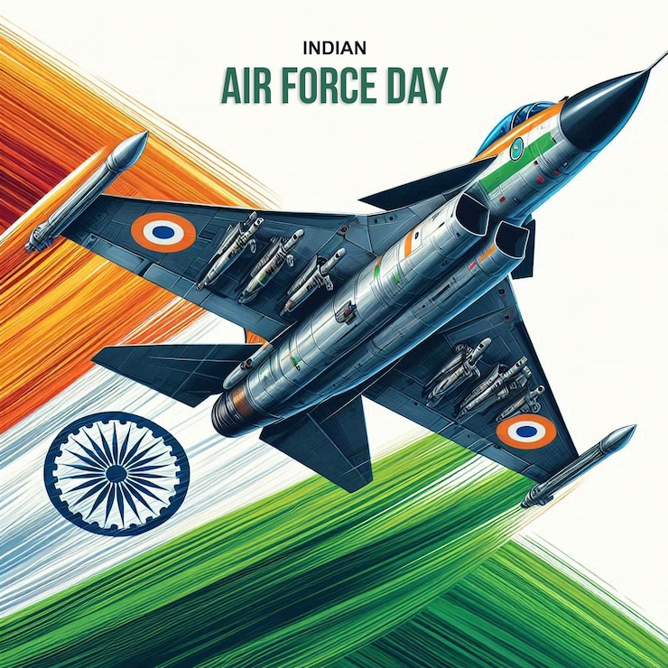 PSD square banner design for indian air force day