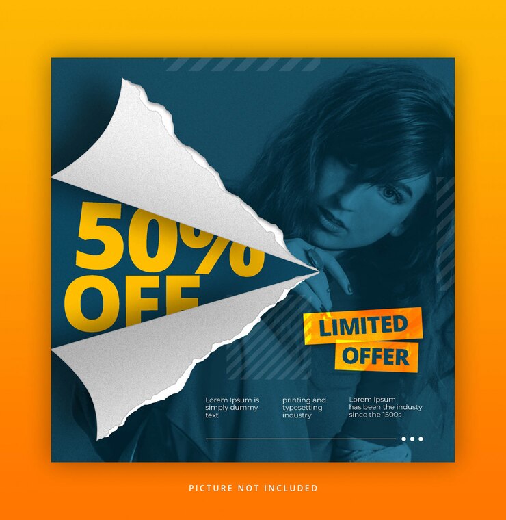 PSD square banner template for fashion store
