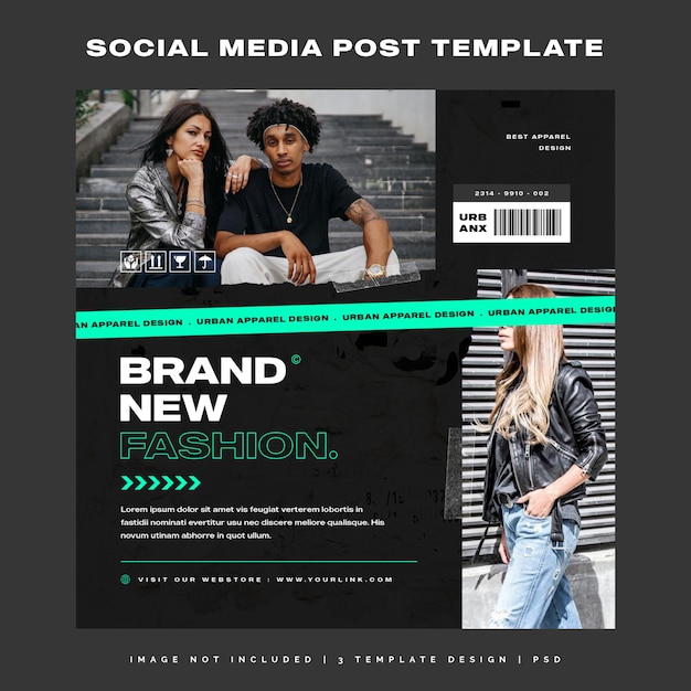 PSD square banner template urban fashion sale