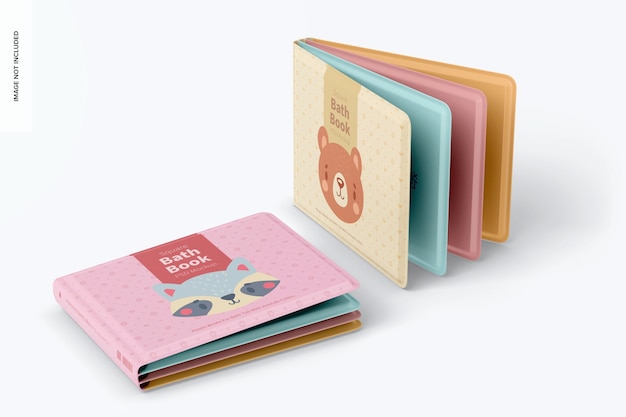 Square Bath Books Mockup