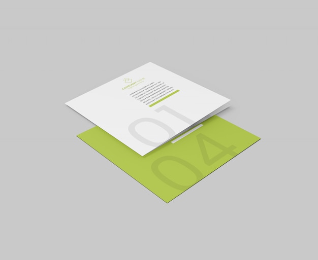 Brochure pieghevole quadrata mockup psd