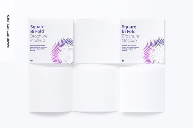 Square bi-fold brochure mockup