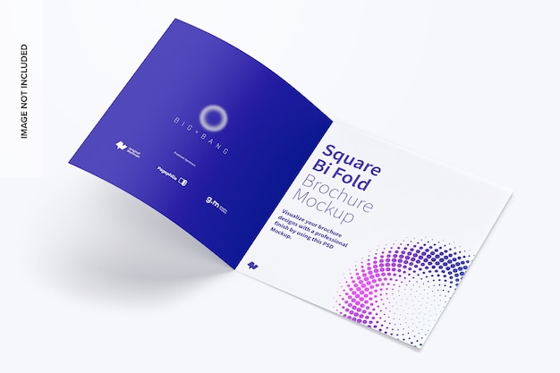 Square Bi Fold Brochure Mockup