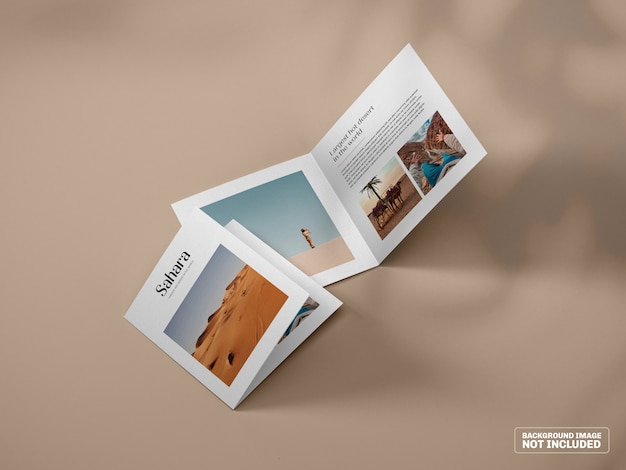 Square bifold brochure mockup