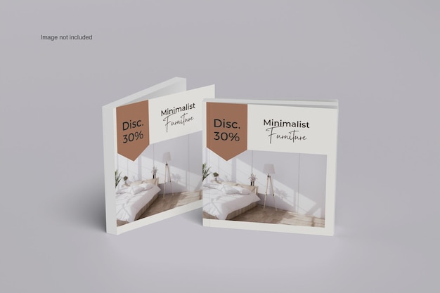 Mockup di brochure bifold quadrato