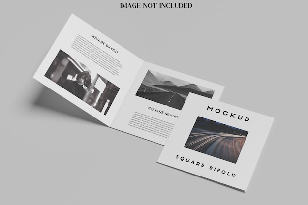 Square bifold brochure mockup