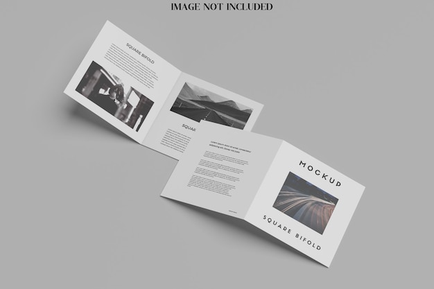 Square bifold brochure mockup