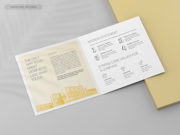 PSD mockup di brochure bifold quadrato