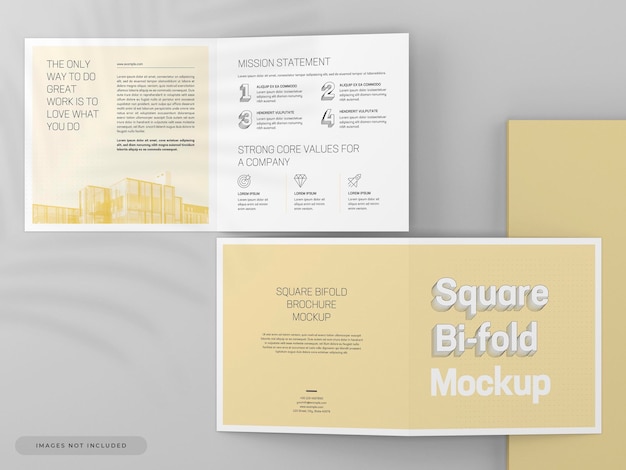 PSD mockup di brochure bifold quadrato