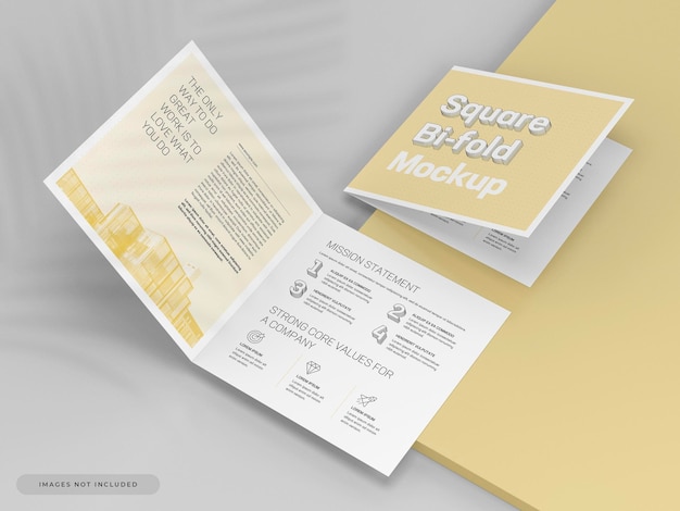 PSD mockup di brochure bifold quadrato