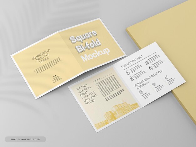 PSD mockup di brochure bifold quadrato