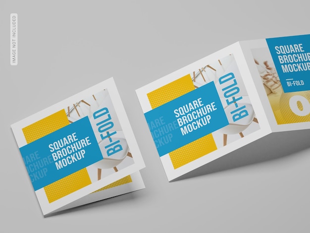 PSD square bifold brochure mockup